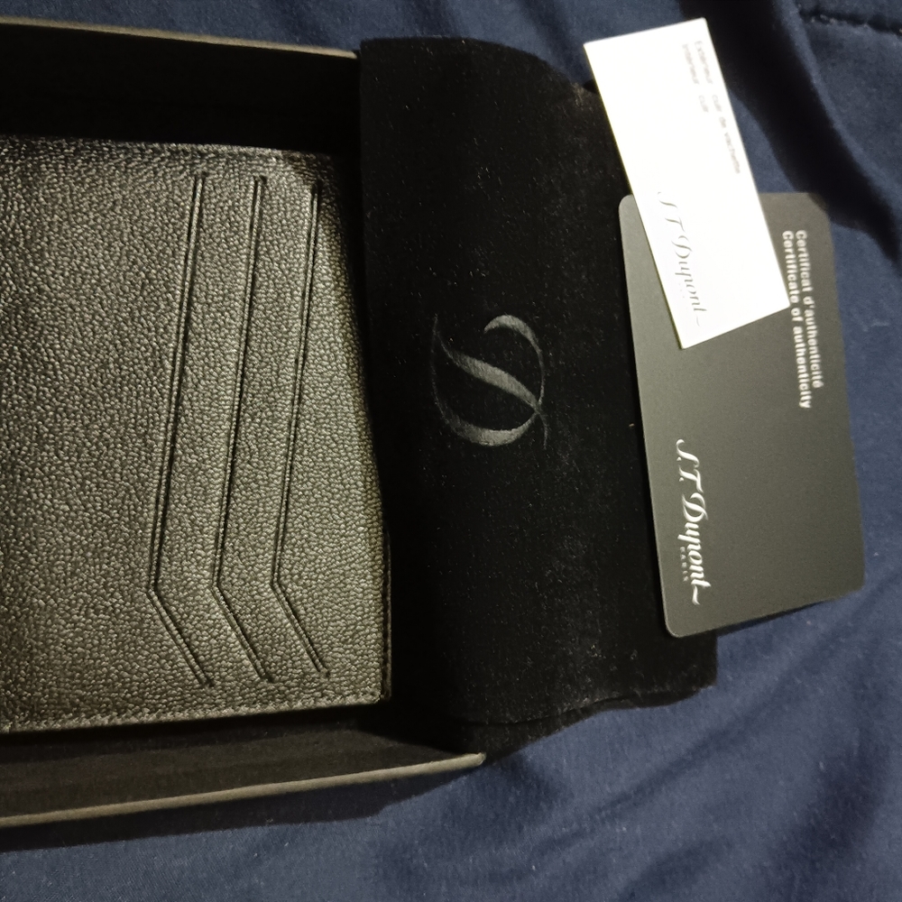 S.T. Dupont leather card holder and change holder